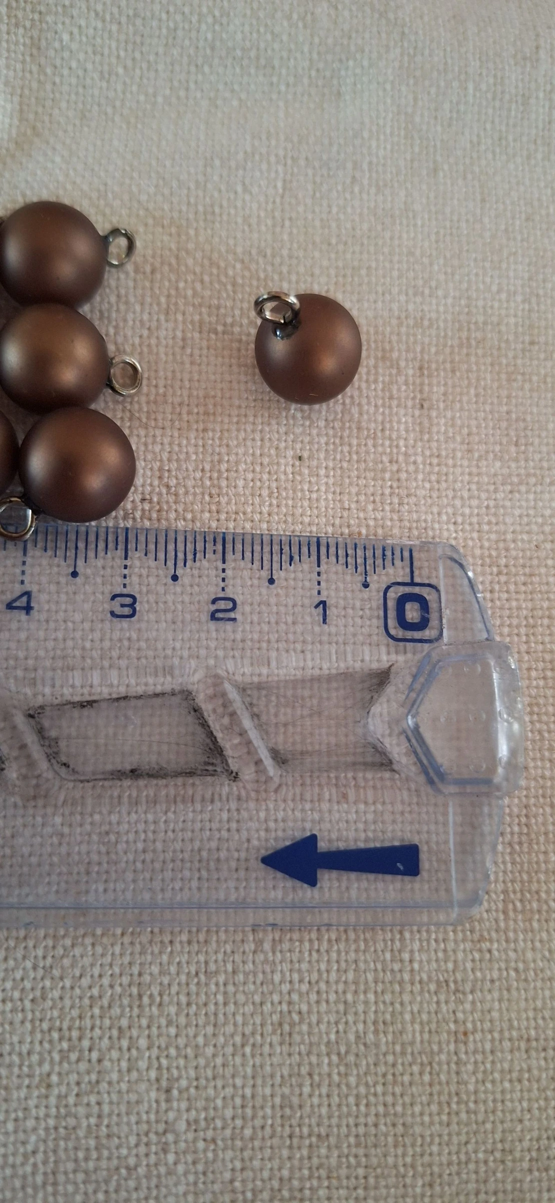 10 botones de 1 cm para coser imitación de perlas de cultivo color marrón – photo 2
